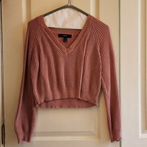 Pink Forever 21 crop sweater size small
